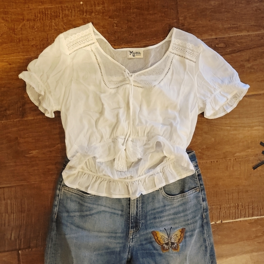 White Show Me Your Mumu Crop Top